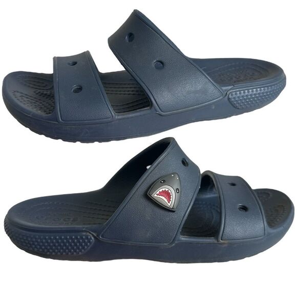 Crocs Classic Unisex Navy Blue Slide Foam Cushion Footbed Women's 6 Men/Youth 4 - Picture 1 of 9